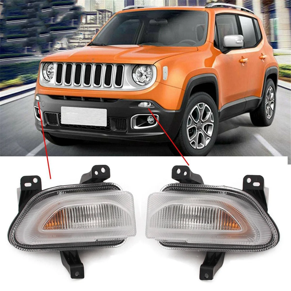 Automotive Daytime Running Lights Front Bar Lights Headlights for Liberty 68256431AA 68256432AA