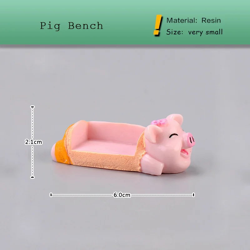 Dog Pig Panda Bear Bench Figurine Cartoon Animal Model Landscape Dollhouse Home Miniature Fairy Garden Decoration Accessories