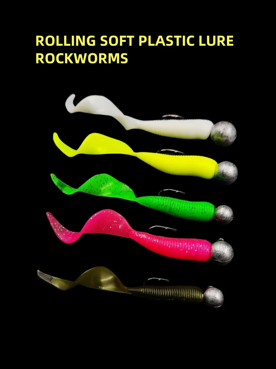 MUKUN-NEW 2024 Kleine Grub Köder 30 stücke 28mm 35mm 50mm Silikon Einzigen Schwanz Pesca Künstliche angeln Lockt Weichen Köder – Detail 6
