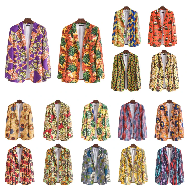 

African ethnic style printed single-breasted casual suit foreign trade cross-border spring men's suit jacket 27039567