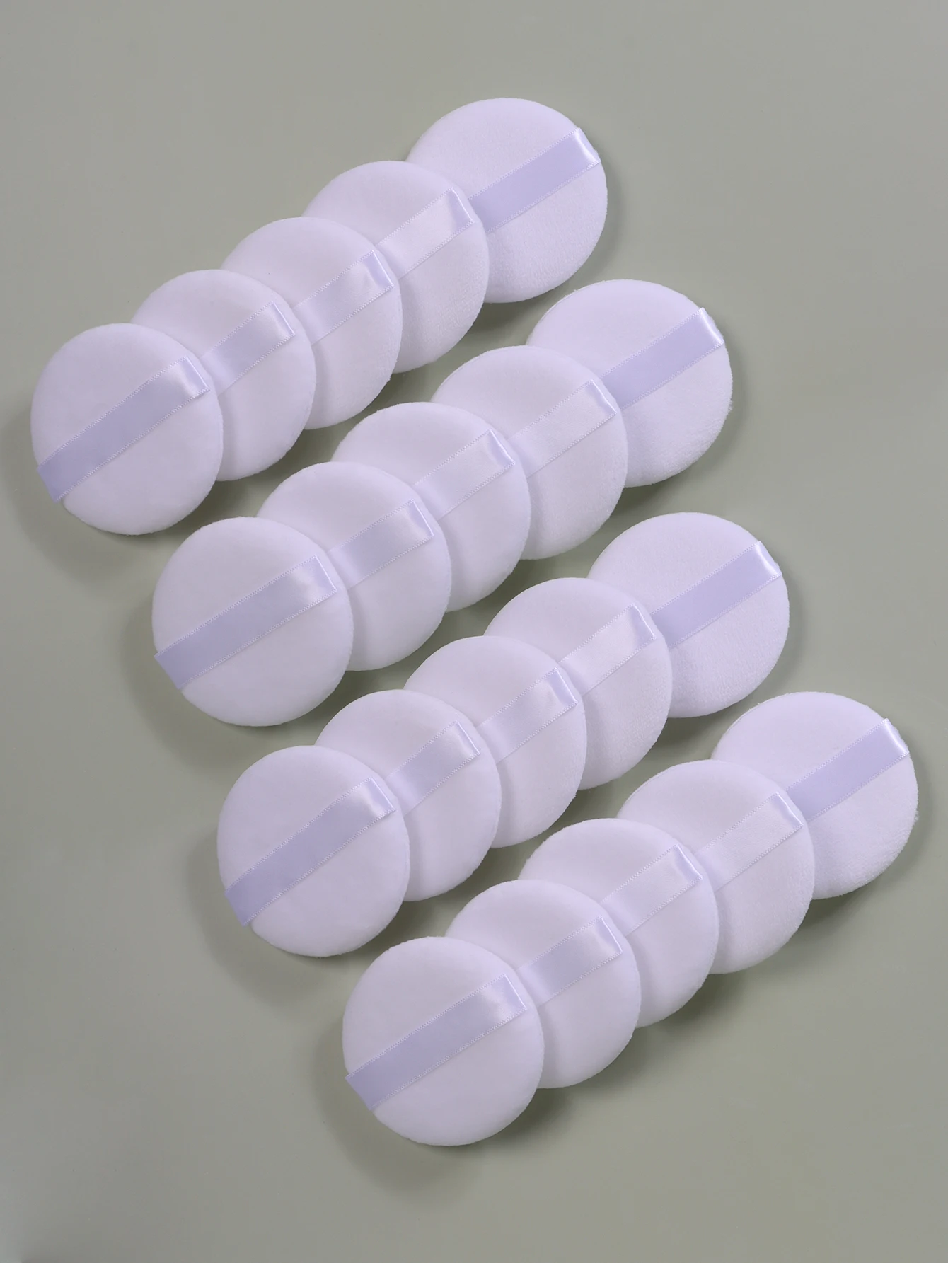 2-5-10-20Pcs Portable and Practical High-Grade White Round Powder Puff for Base and Fixing Makeup