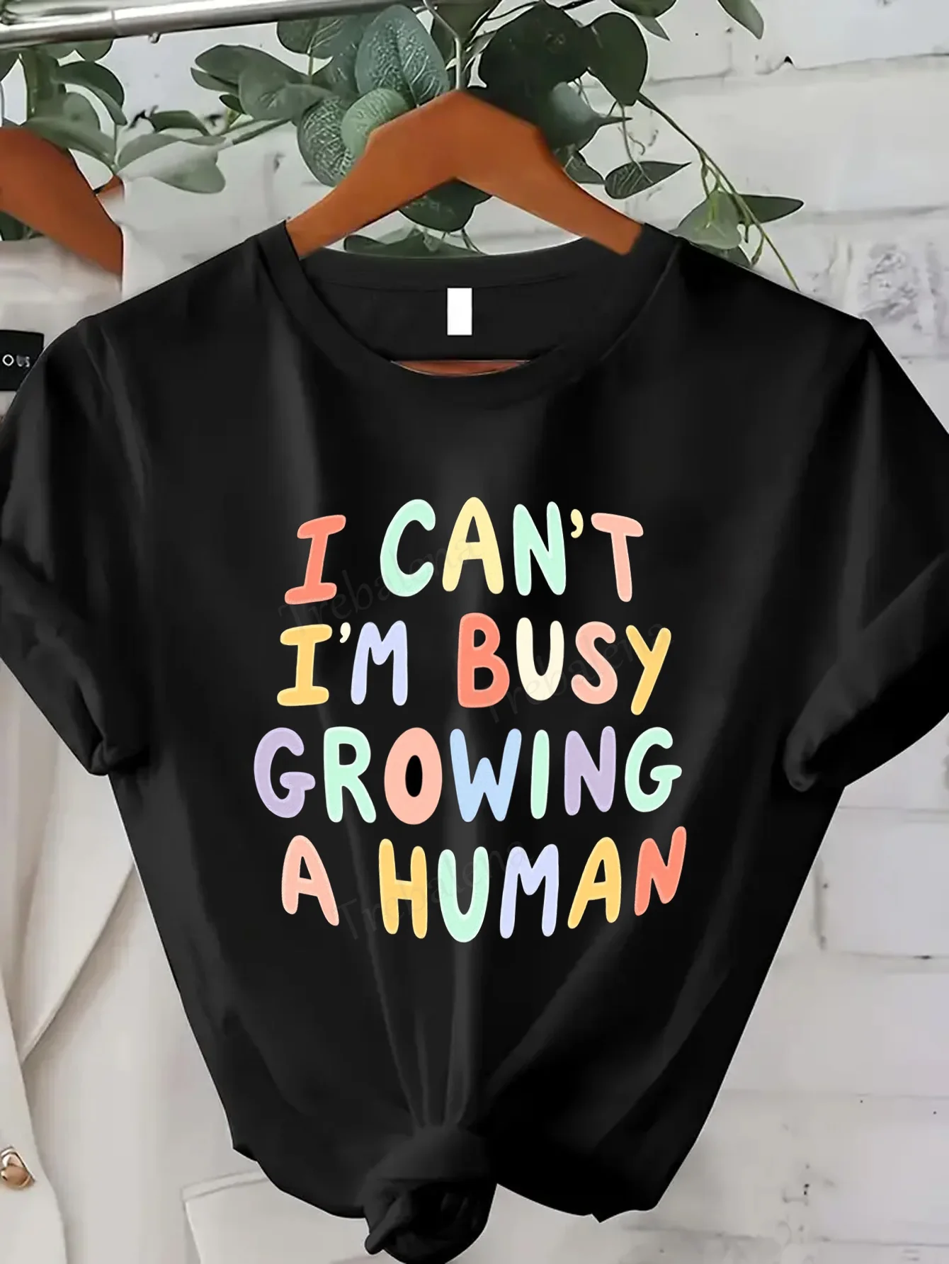 

Women T-shirt Cute Maternity Tee "I Can't I'm Busy Growing a Human"