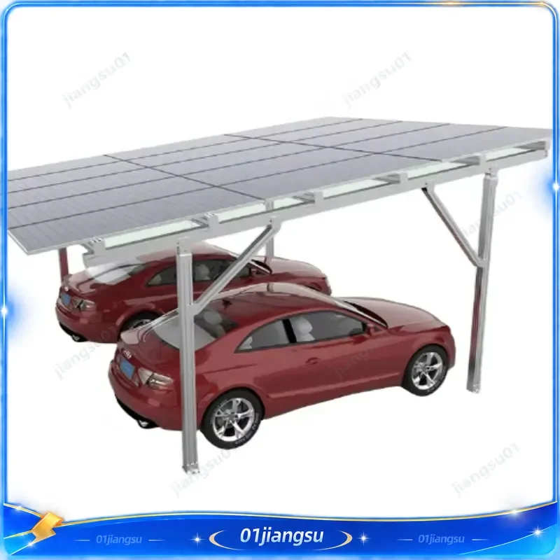 Custom Waterproof Anodized Aluminum 6005 T5 Solar Carport Structure CE ISO9001 Residential Commercial PV Mounting System