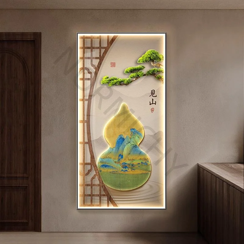 #New Chinese Style Entrance Hall Decoration Painting With Good Symbolism Vase Living Room Corridor Background Wall Mural Led
