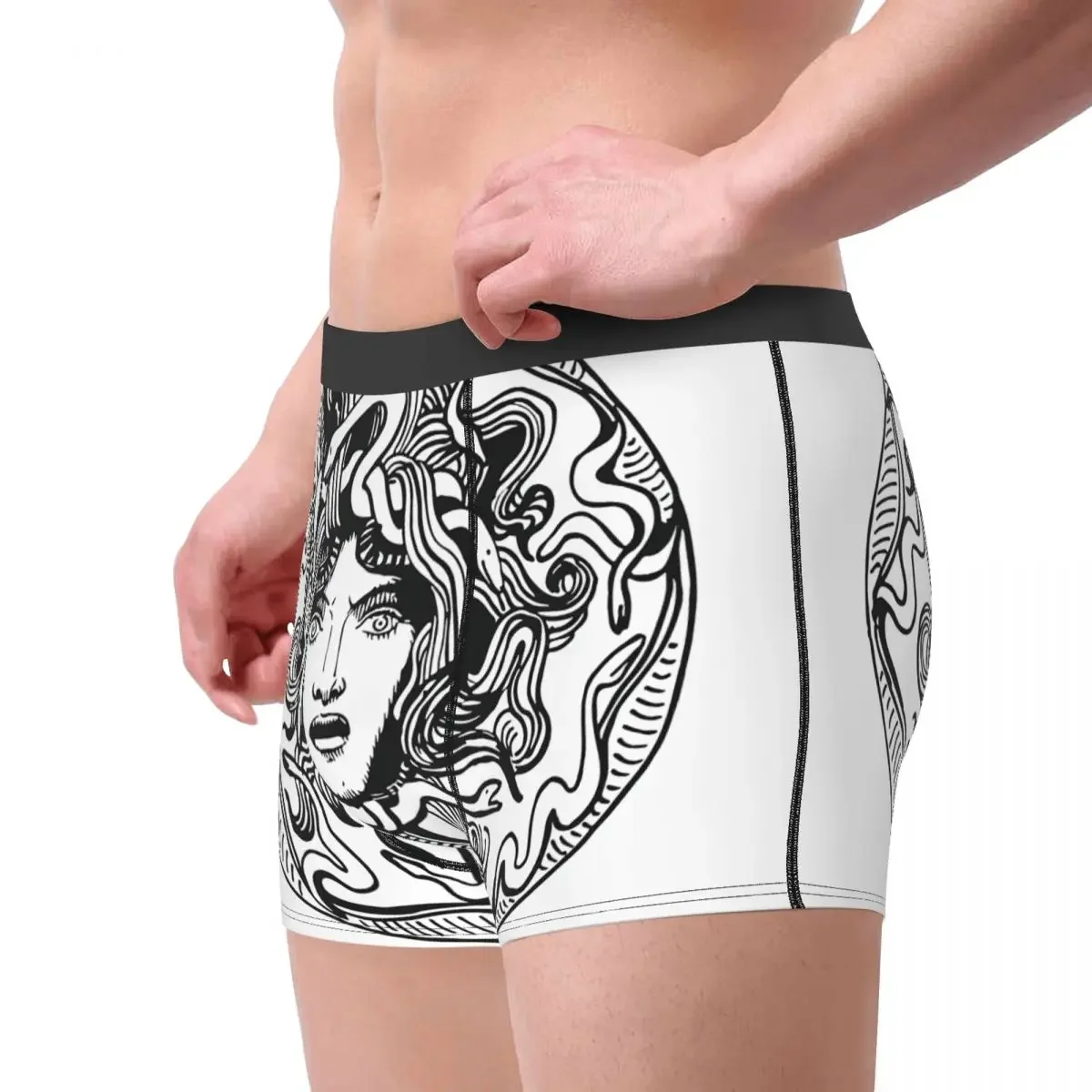 Vintage Illustration Underpants Breathbale Panties Male Underwear Print Shorts Boxer Briefs