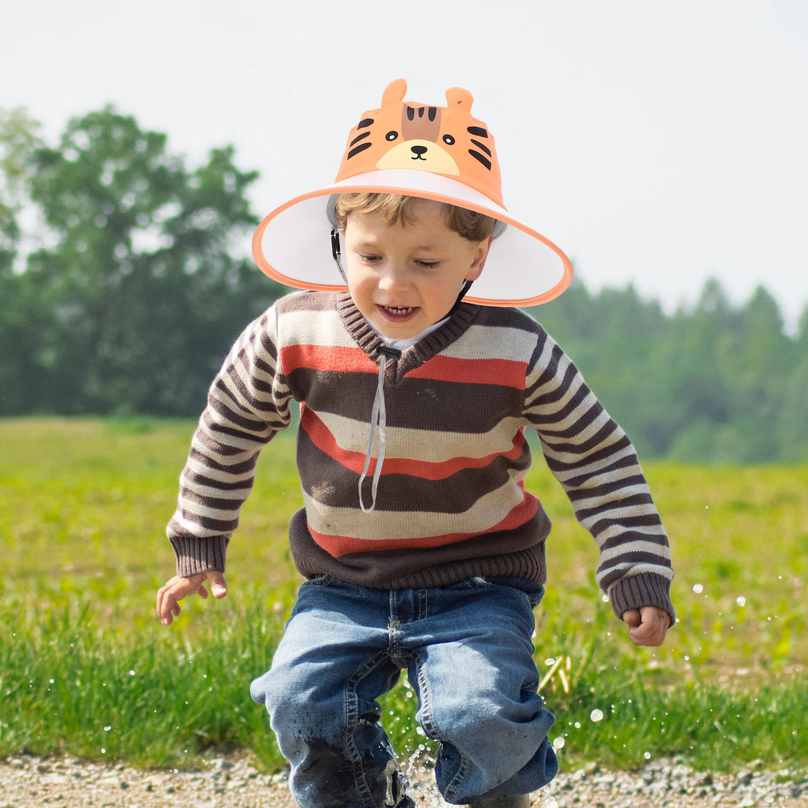 

Cartoon Sun Hat Kids Bucket Baby Toddler Hats Outdoor Wide Brim Nylon Beach Breathable Foldable Lightweight UV Protection