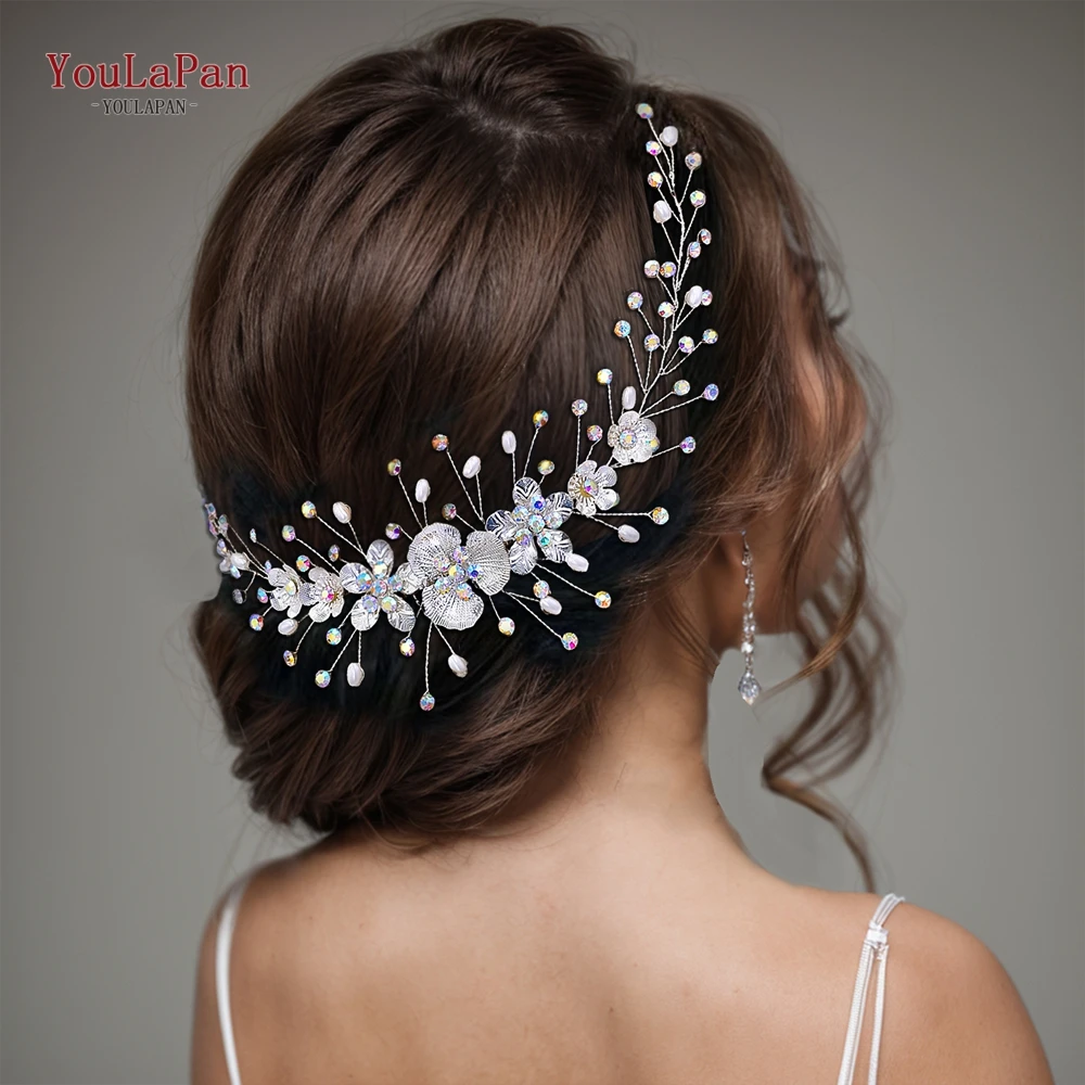 Youlapan handgemachte Braut haarkamm Hochzeit Legierung Blume Kopf bedeckung Brautjungfer Haarschmuck Frauen tanzen Party Stirnband HP567