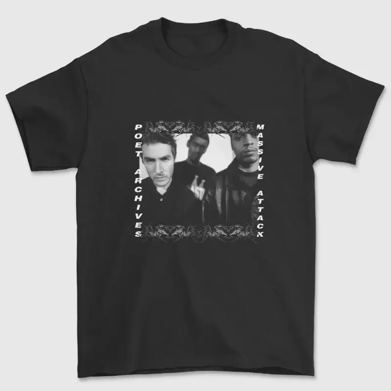 Vtg Massive Attack Band For Fans Cotton Black Full Size T Shirt