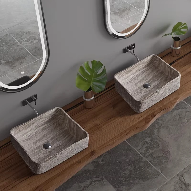 Washbasin on the stage of washbasin, designer B & B high-end washbasin, square creative art washbasin
