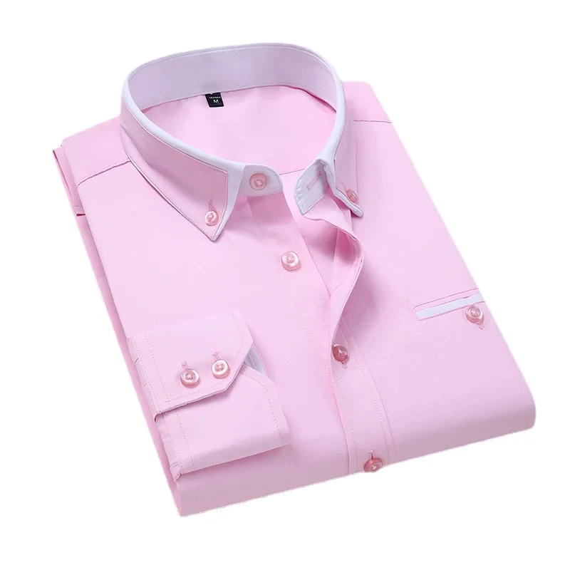 

kx423 8XL British-Style Men Spring Long-Sleeved Shirts/Male Slim Fit Business Casual Shirts Male Social Casual Button