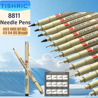 TISHRIC Pigment Liner Sketching Markers Micron Art Marker Pen Drawing Liners 003 005 01 02 03 04 05 Brush Fineliner Needle Pens