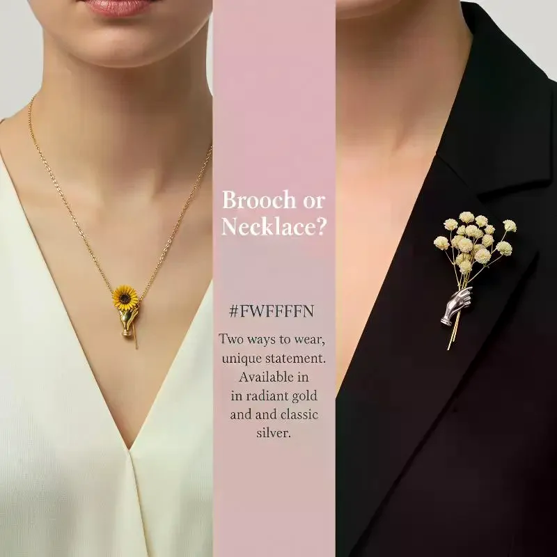 Alloy Hand-Held Flower Necklace Brooch: Versatile Suit Pin Accessories Daily Wear Parties Gifting