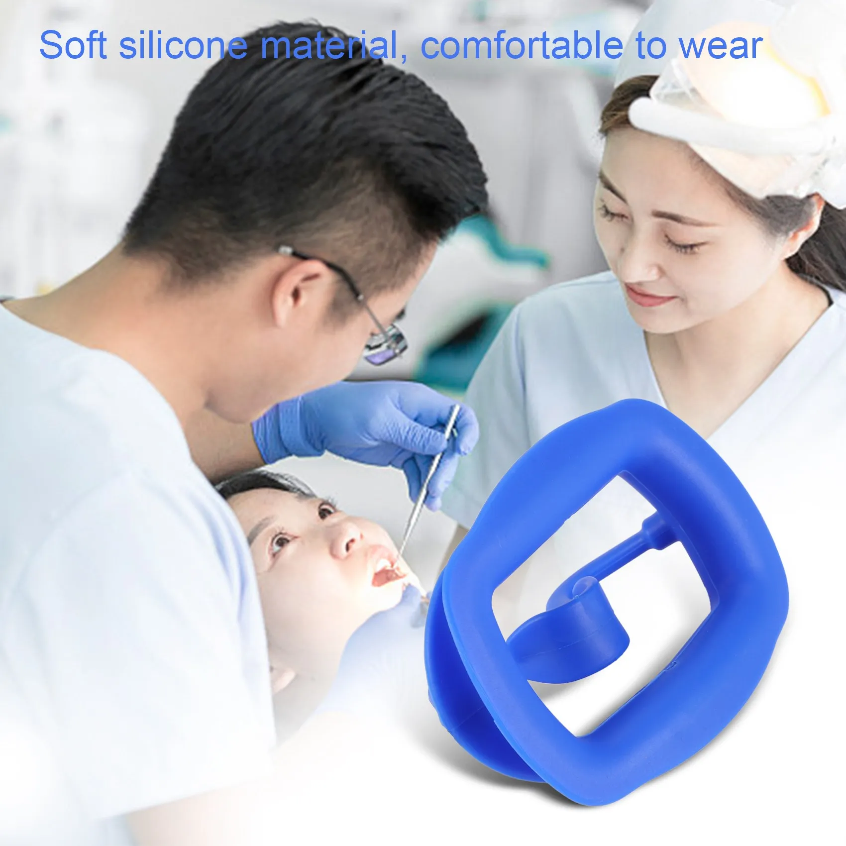 Silicone macio retrator dental, abridor de boca, bochecha intraoral lábio expandir, ortodôntico, azul, novo, 1pc