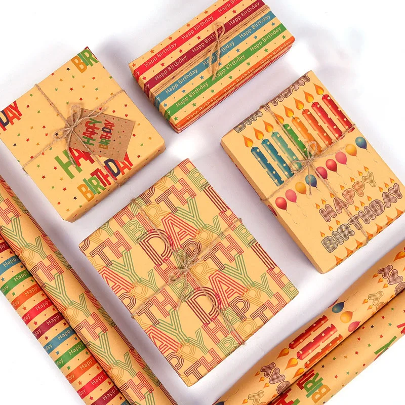 5Pcs/set Kraft Paper Gifts Wrapping Paper Vintage Large size Gift Wrapping Moving Packing Brown Paper Decorative DIY Handmade