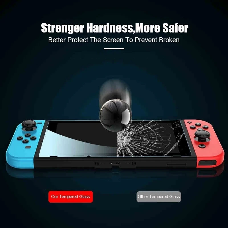 1/2/3 piezas Vidrio protector para Nintend Switch, protector de pantalla de cristal templado para Nintendos Switch Oled Lite NS Accesorios Película 5