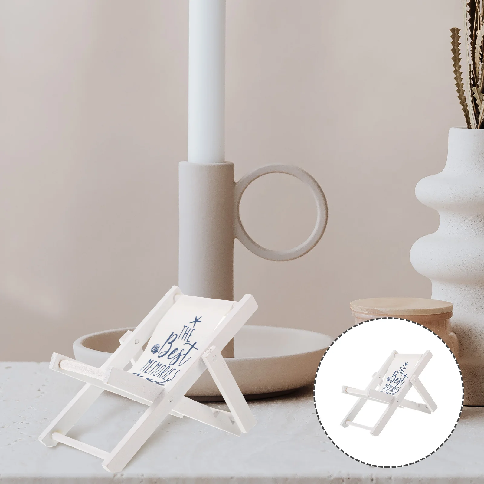 

Handmade Mediterranean Beach Ornament For Home Office Desktop Decor Nautical Coastal Wood Beach Chair Decorative Chair