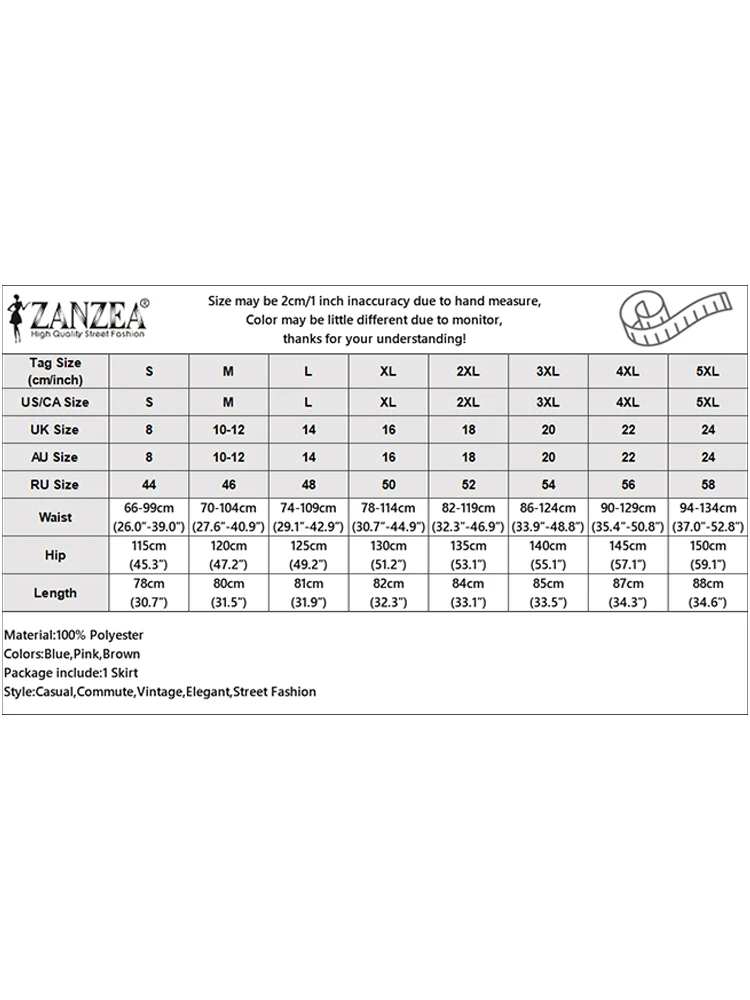 ZANZEA 2025 التنانير الربيعية النسائية جيوب أنيقة قيعان طويلة ملابس العمل غير رسمية فضفاضة مطبوعة ألف خط مرونة الخصر التنانير
