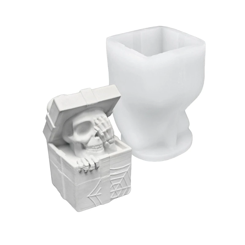 57QA Flexible Silikonform für die Herstellung detaillierter 3D -Halloween -Kerzenhandwerksvorräte