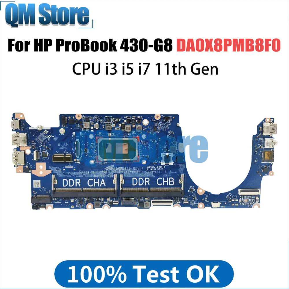 

Computer Mainboard For HP ProBook 430 G8 DA0X8PMB8F0 Laptop Motherboard With CPU I3 I5 I7 11th Gen 100% Tested OK