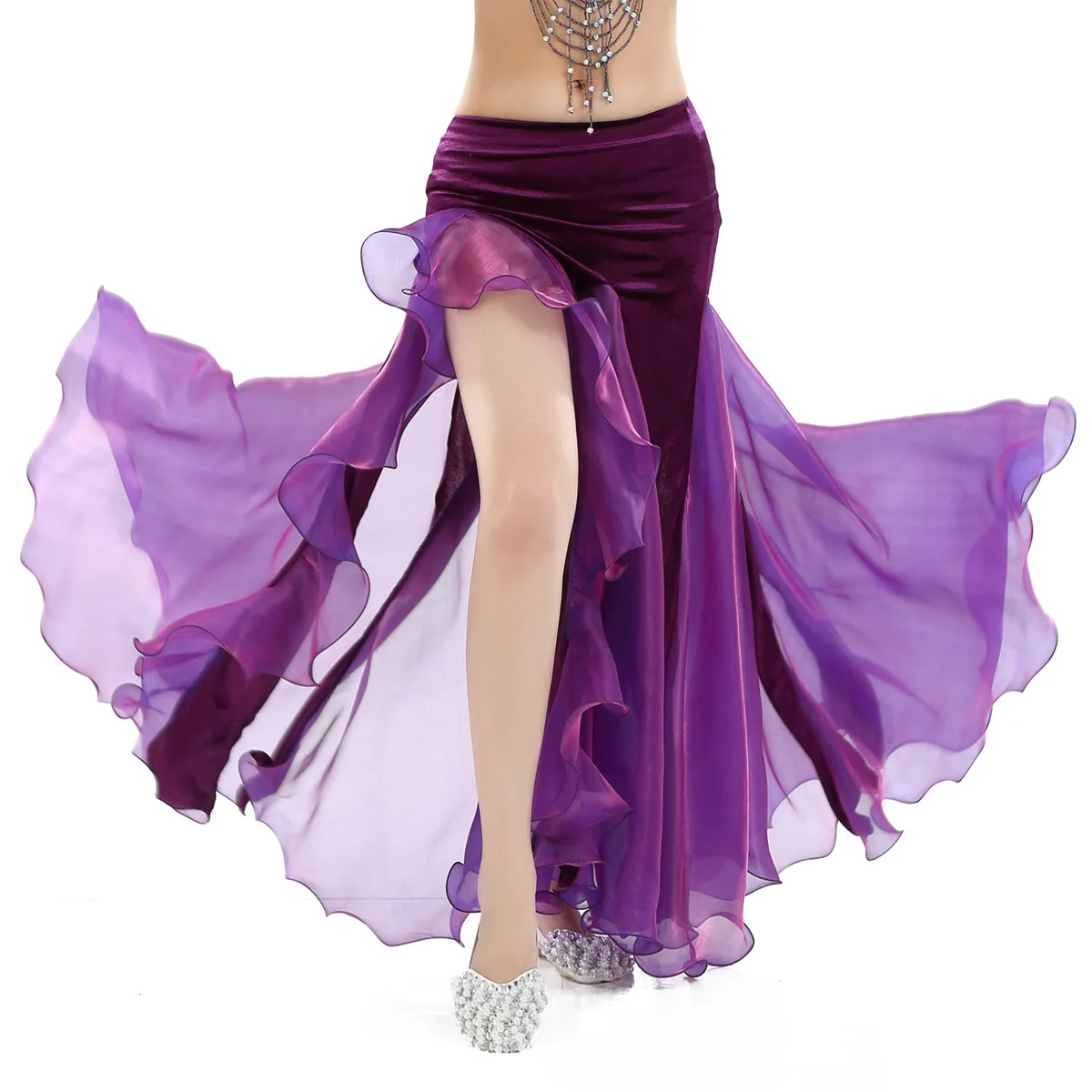 Jupe en velours danse du ventre superbe Costume de Performance Costume de danse indienne qualité droite