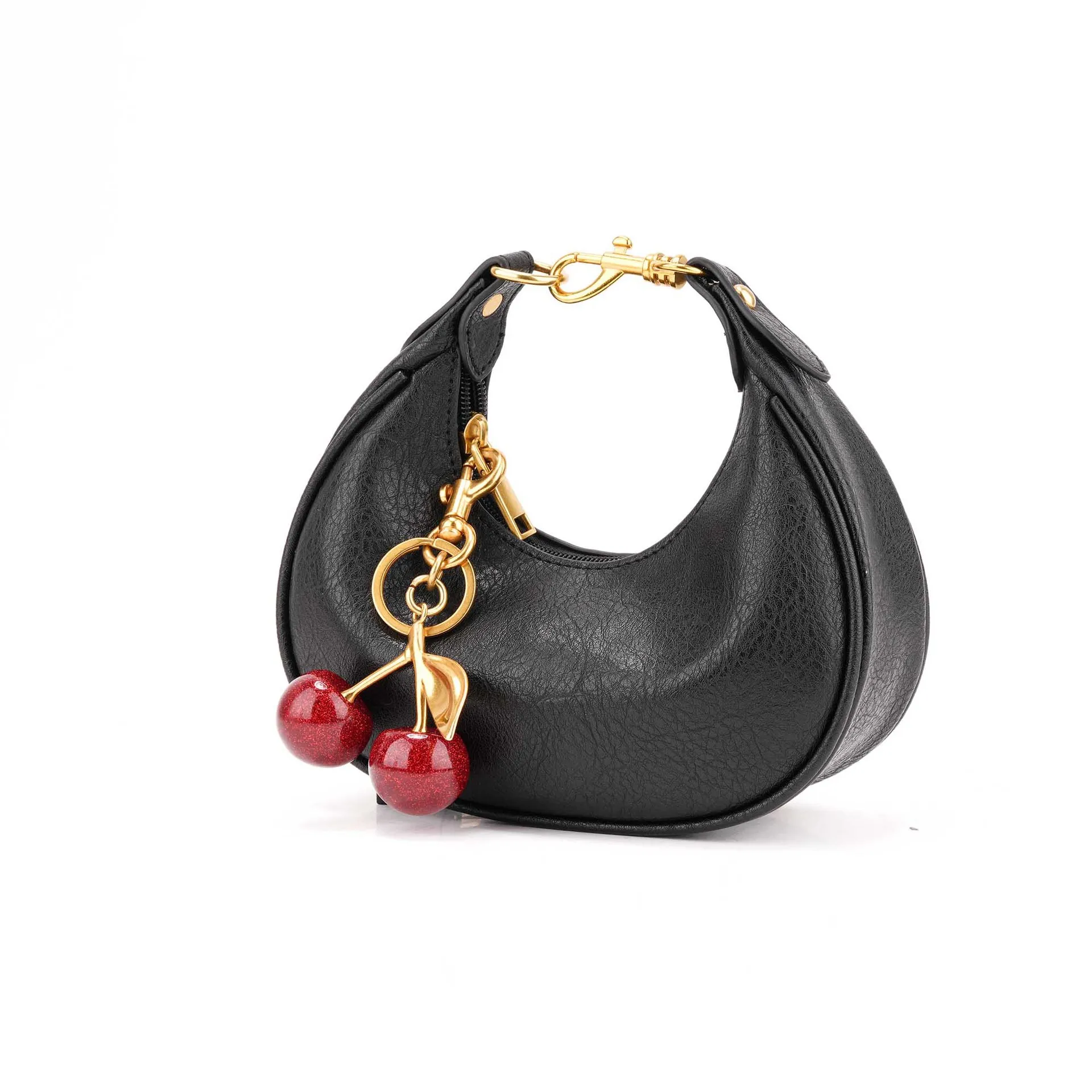 2026 new crescent-shaped fashionable and versatile handbag cherry small bag personalized women's bag luxury design
