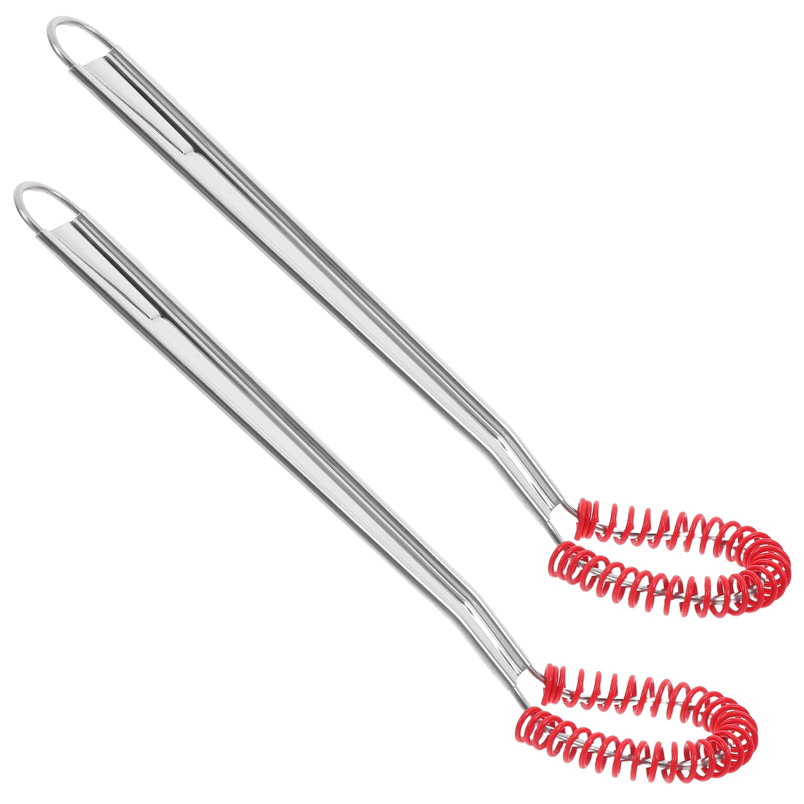 

2pcs Stainless Steel Whisk Mixer Egg Beater Manual Handheld Spring Design Anti-Scratch Silicone Head Ergonomic for Non-Stick