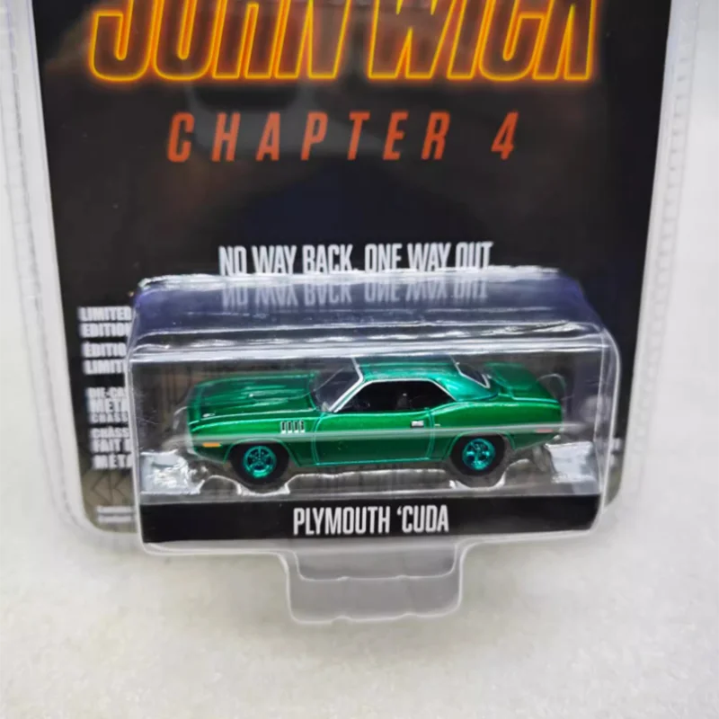

Greenlight масштаб 1:64, 1971, модель автомобиля из сплава Plymouth Cuda, статическая коллекция, украшенные праздничные игрушки, сувенирный подарок
