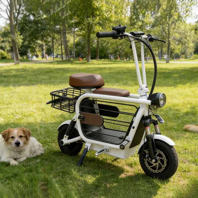 YIDI DUDU 48V Foldable 11 Inch Mini Pet Electric Moped Mobility Scooter Bike With Pet Basket