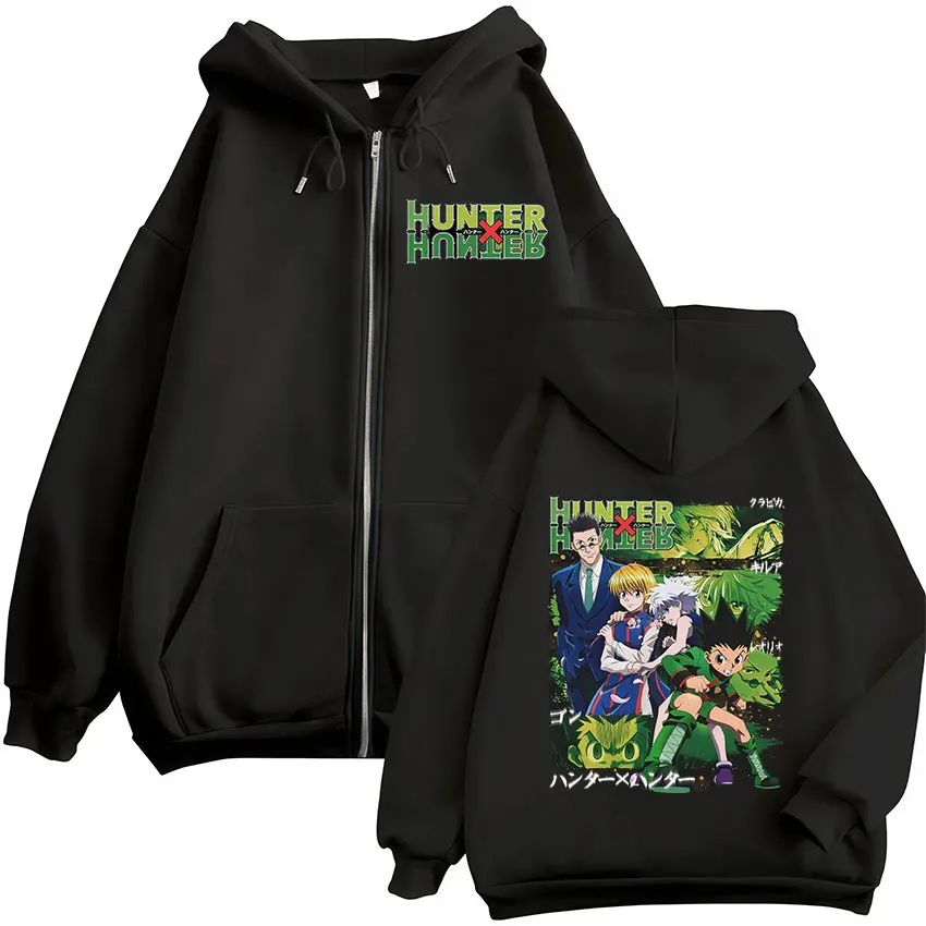 Sudaderas con Capucha de Anime Hunter X Hunter, GON FREECSS, Killua Zoldyck, Kurapika, Leorio PaladiKnight, para Hombre y Mujer, Chaqueta de Otoño