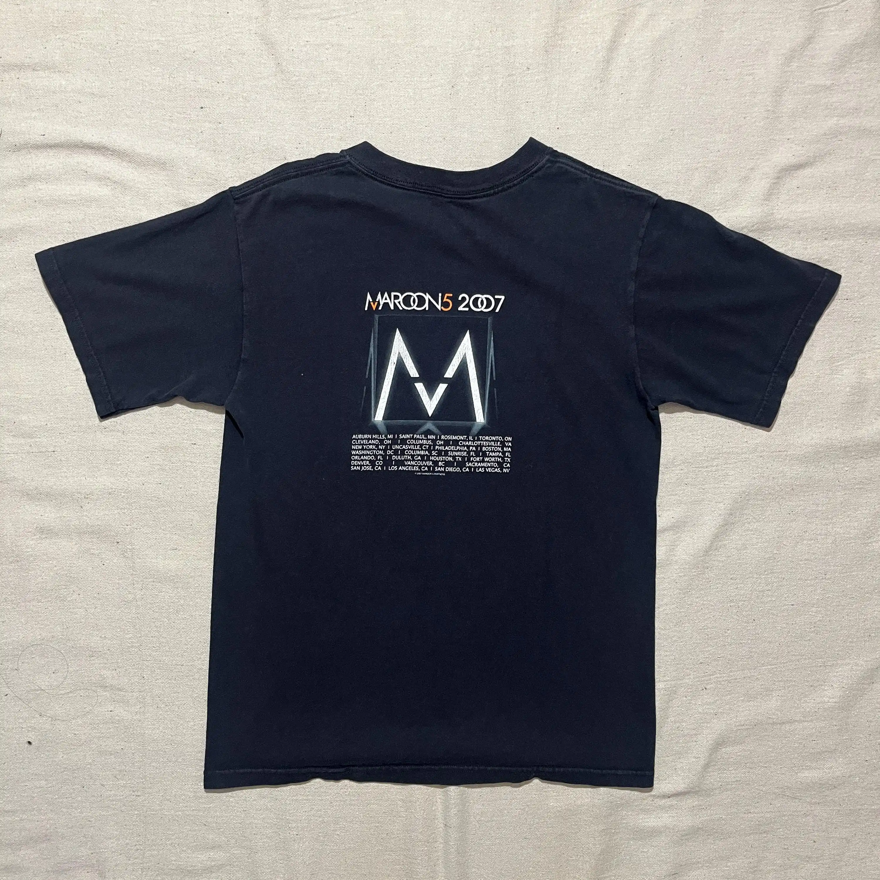 Vintage 00s Y2K Maroon 5 Rock Band Tour Graphic T-Shirt Black Small