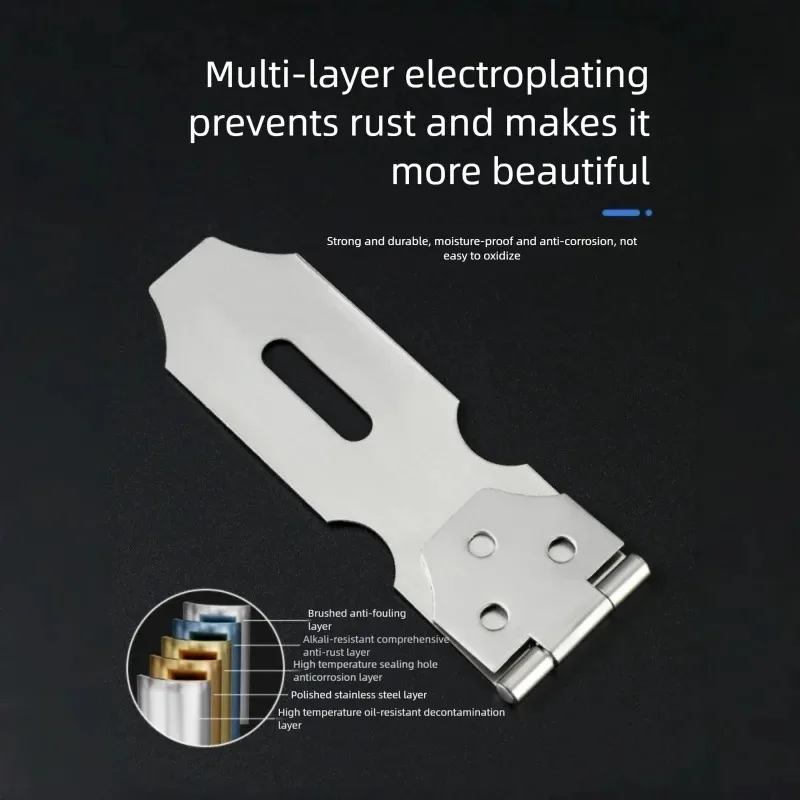 

90-Degree Right Angle Stainless Steel Hasp: Padlock-Compatible Door Clasp for Shed, Gate & Household Safety