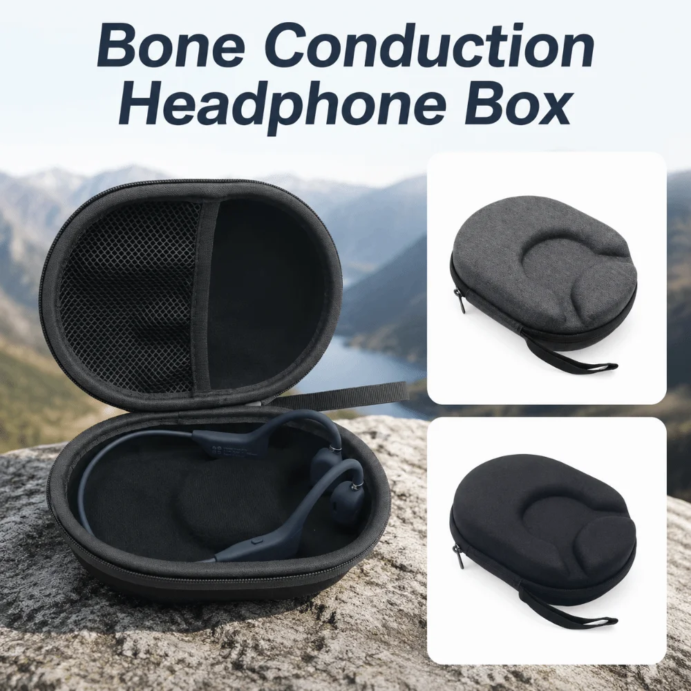 

Shockproof Bone Conduction Headphone Box Portable with Handle Headset Carrying Case Dust-proof Wear-resistant