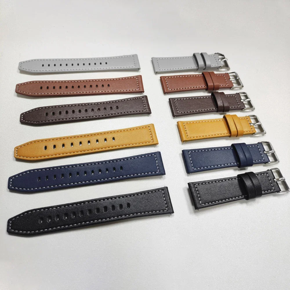 20/22mm Leather Watch Strap For Garmin Venu 3 Band Venu 2 Plus Sq 2 Forerunner 265 255 Music Watchband for HUAWEI GT 5 4 3 2 Pro