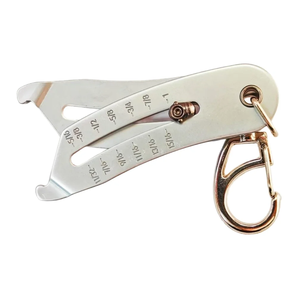 Portable For Bolt Thread Gauge Stainless Steel Keychain Tool for Hex Nut Size Identification Metric Measurement System
