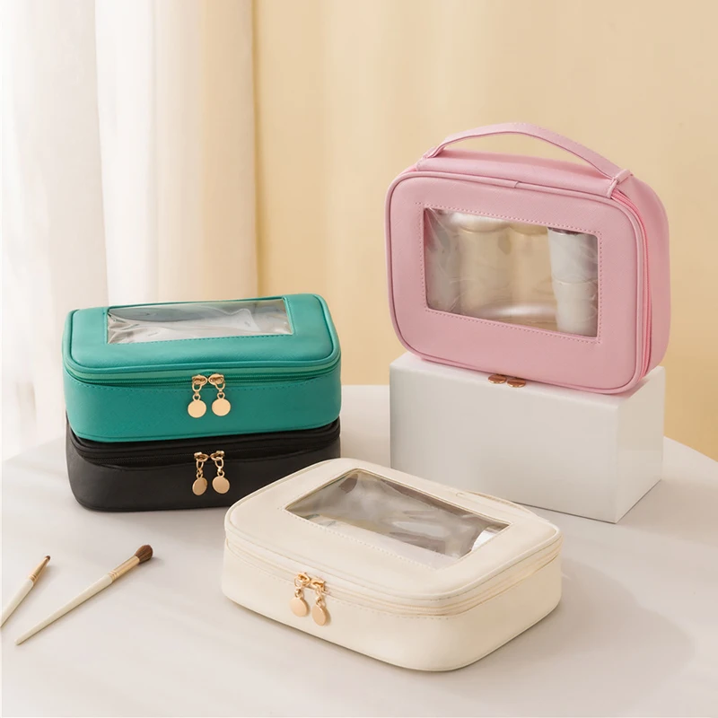 

Mini Clear Makeup Bag Cute Small Visible Window Storage Lipsticks Cosmetics Case Lightweight Zipper Toiletry Wash Bag For Travel