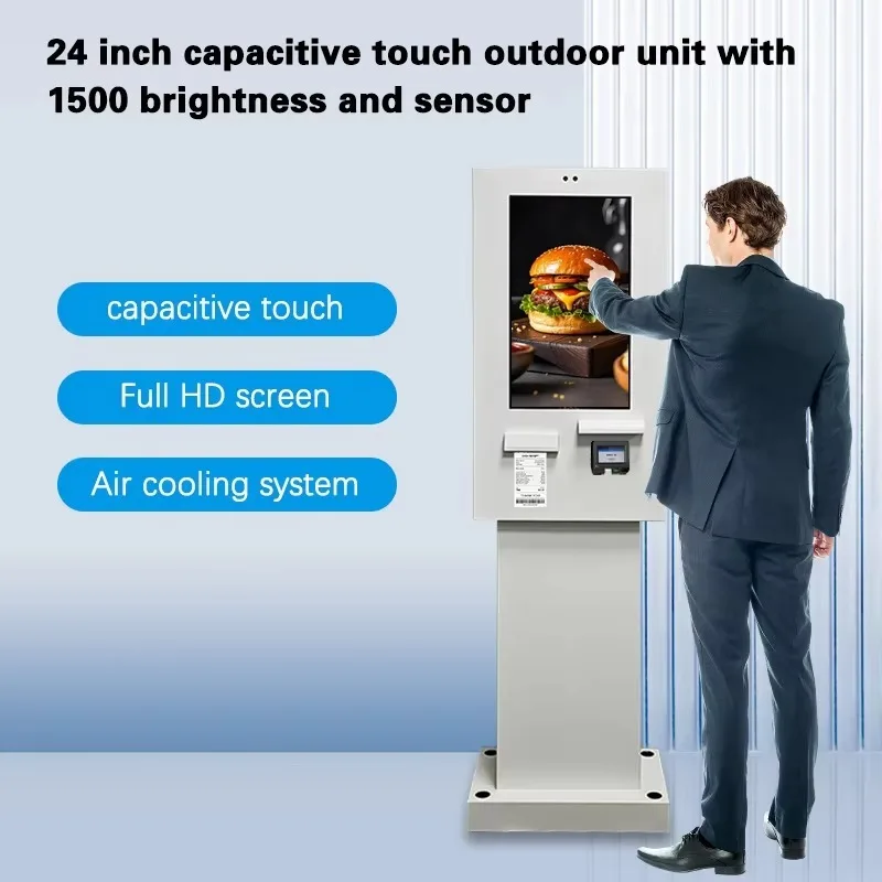 24-inch Touch Outdoor Ordering Kiosk All-weather Rainproof Self-service Ordering Terminal