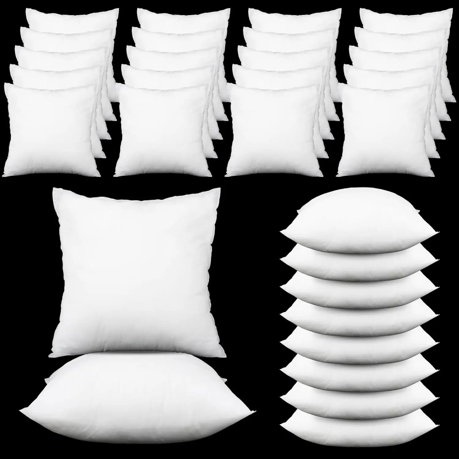

Set of 30 Throw Pillow Inserts 18x18 Inches White Polyester Fiber Fill for Couch Sofa Bed