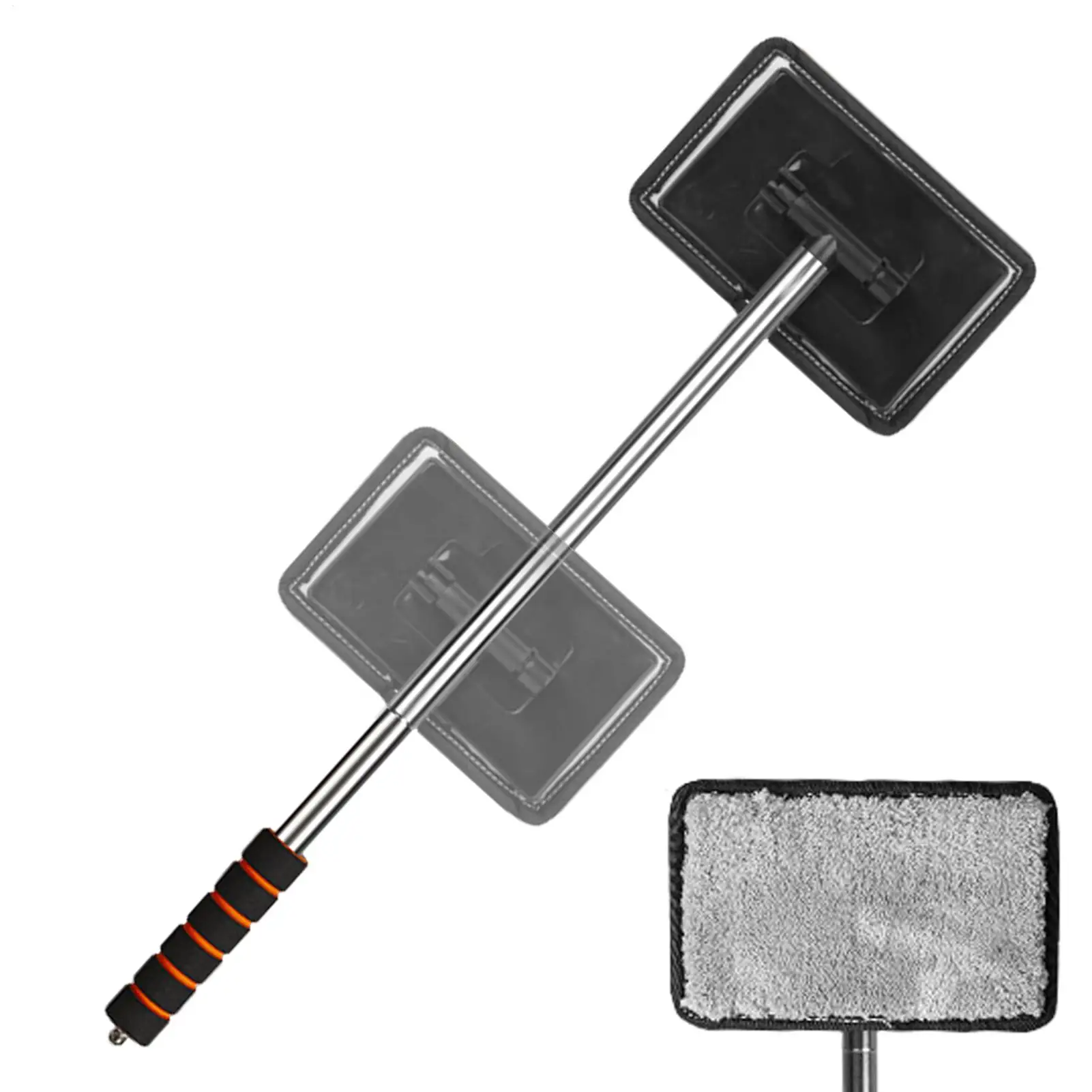 Car Window Cleaning Brush, Car Window Brush Microfiber Extendable Handle Interior Windshield Glass Cleaner Car Wash Tool
