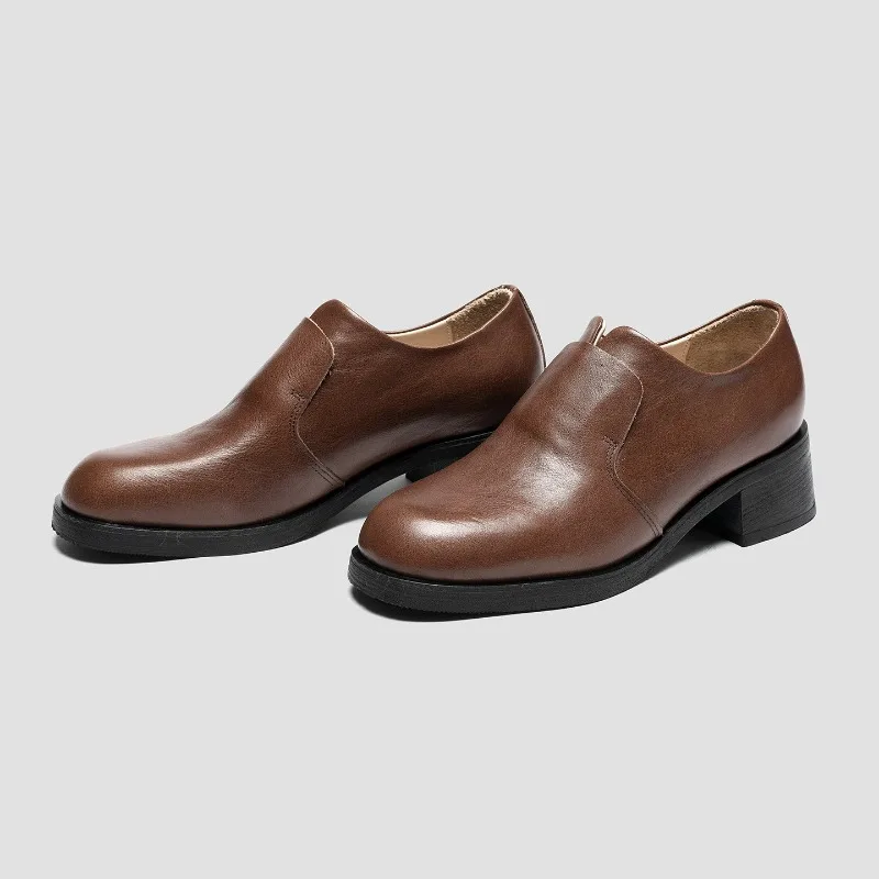 Designer Luxury High Heel Leather Shoes Men's Loafers Genuine Leather Thick Sole Business Casual Formal Work Oxfords Male