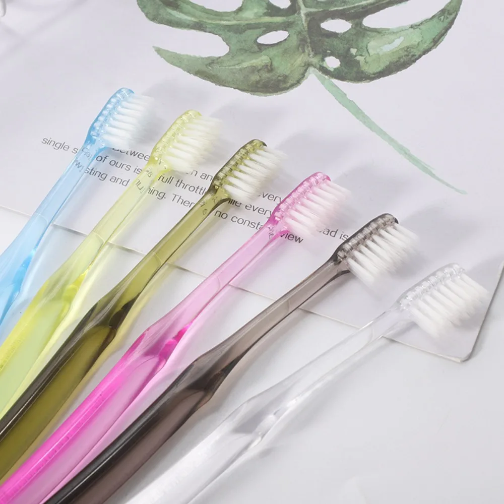 Hotel Disposable Toothbrush Color Transparent Small Head Soft Hair Home Hospitality Toothbrush Single Random Color 1PC