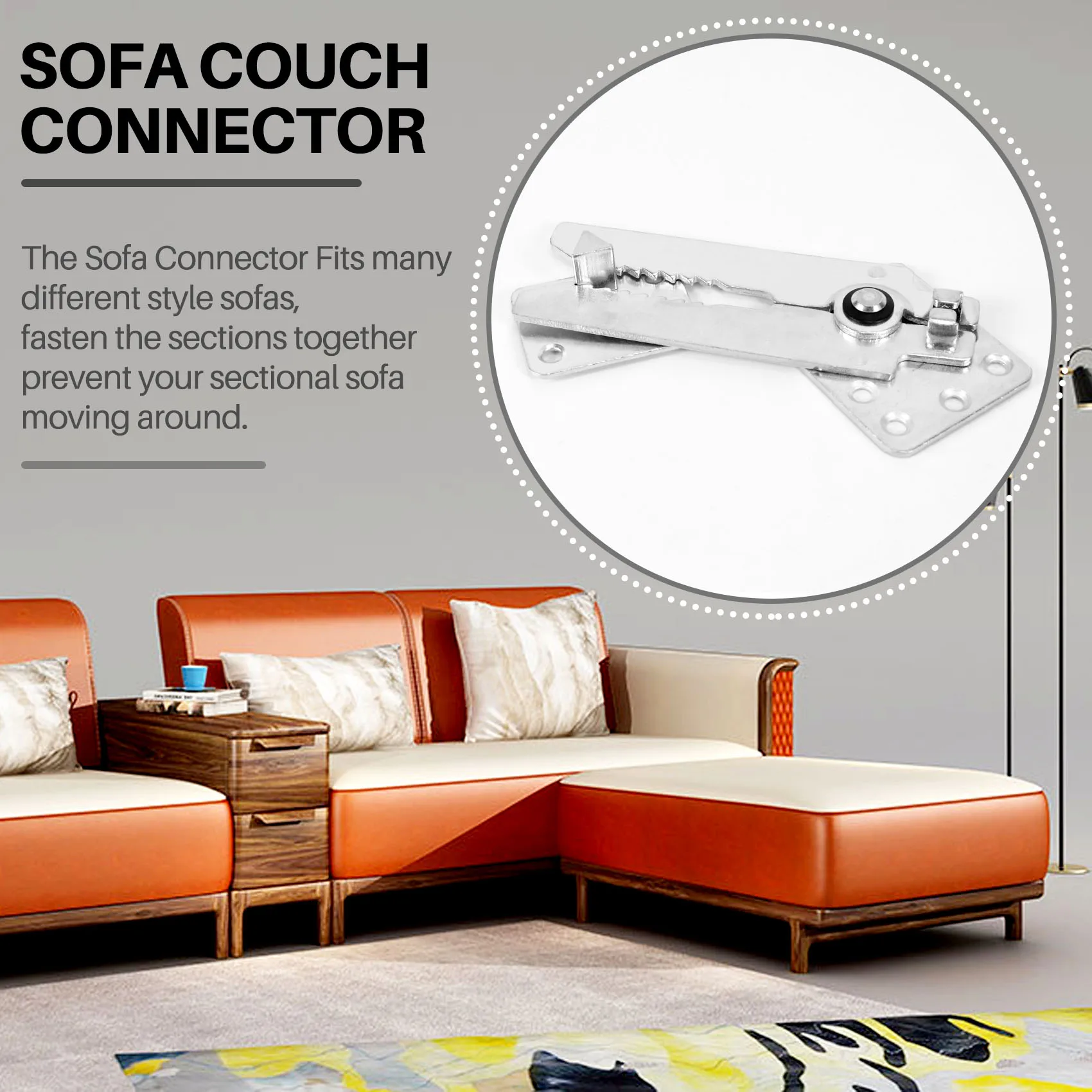 2 Packs of Sectional Sofa Connector, Metal Sectional Sofa Furniture Connector Sectional Connectors for Sliding Sofa