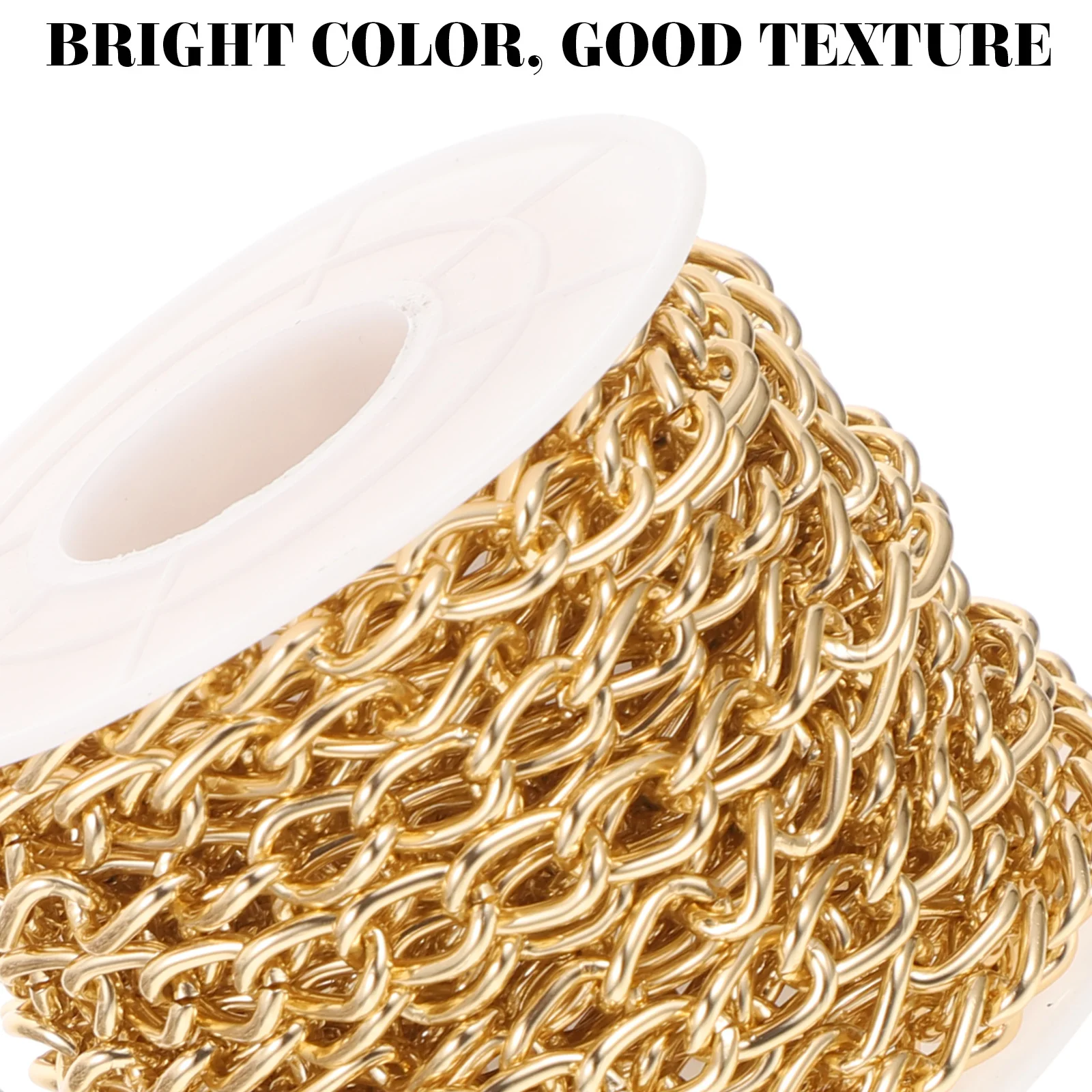 

2 Rolls Colorfast Aluminum DIY Chain Light Weight for Crossbody Bag Jewelry Making Craft Accessories Aluminium Chain