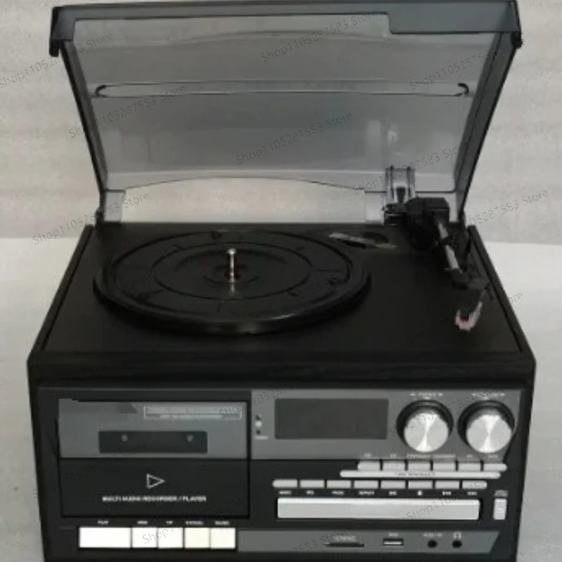 Vintage All In 1 Vinyl Turntable Player Radio AM FM Record Player 3 Speed Turntable With Built-in Speakers Bluetooth