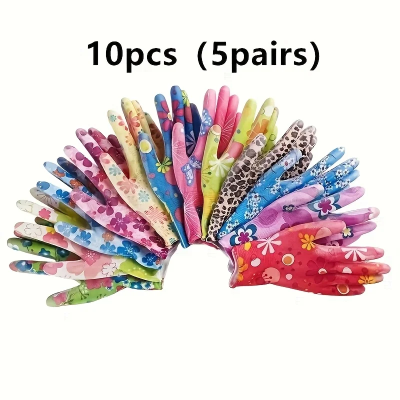 Nylon Family Gloves, Ladies' Garden Gloves, Breathable And Elastic, Hand Washable - Very Suitable for Outdoor Lawns, Household