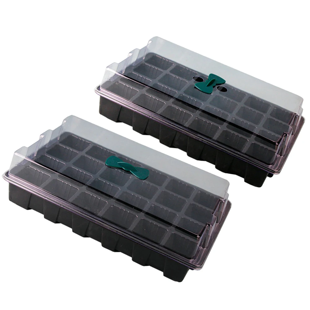 

2 Sets Professional Plant Seeds Germination Tray 24 Cell Transparent Lid Miniature Seedling Box Hydroponic Grow Kit Durable