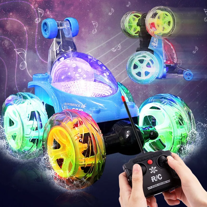 Remote control car remote control stunt car invincible 360 rolling with colorful lighting music switch charging remote control c