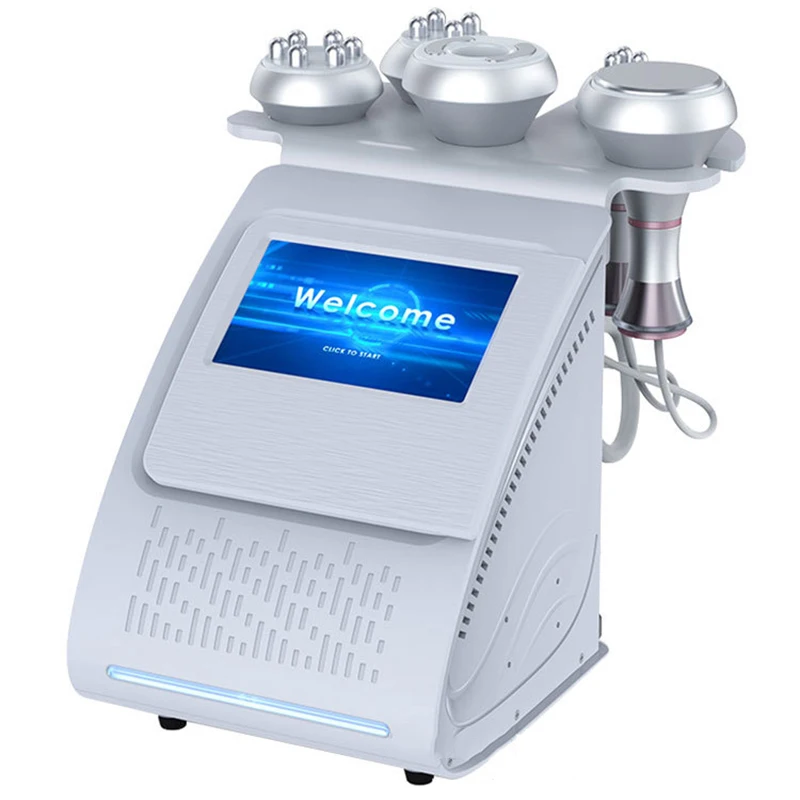 Instrumento de belleza multifuncional 5 en 1 de escritorio, luz roja Multipolar, RF, presión negativa, energía térmica, instrucciones de belleza corporal