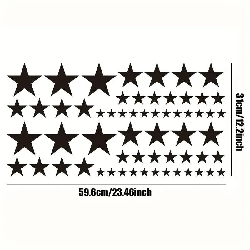 60pcs Five-pointed Star Car Body DIY Stickers Set Racing Side Door Vinyl Decals Auto Hood Sport Competition Style Fits for JDM