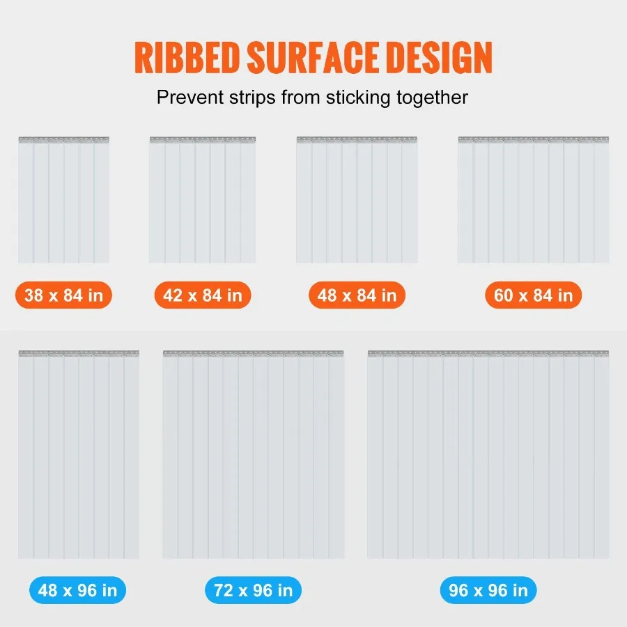 Strip Curtain 96 Height x 72 Width 0.08 Thickness 12PCS Clear PVC Strip Door Curtain Freezer Curtain Plastic Door Strips for W