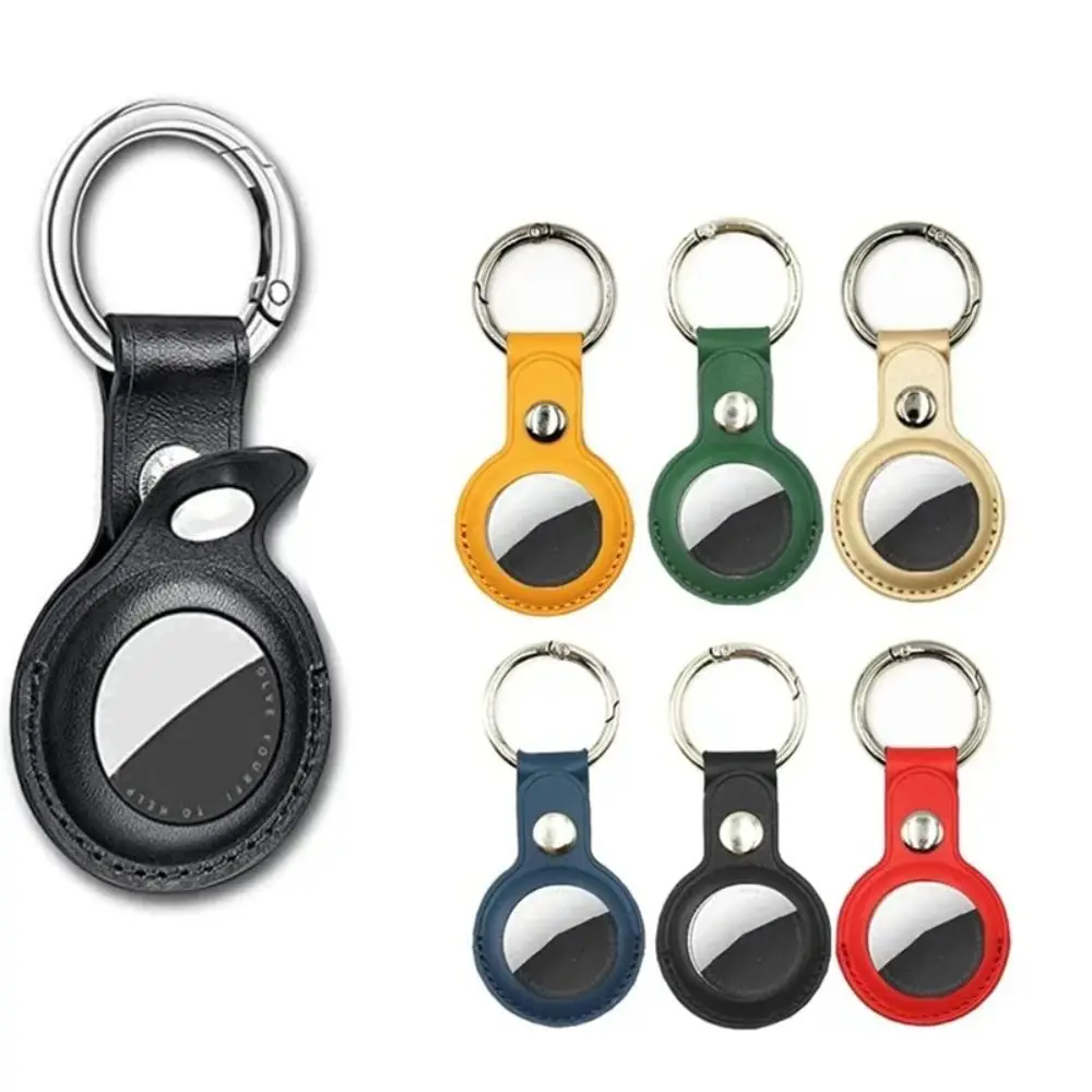 Casing pelindung gantungan kunci Apple Airtag, perangkat pelacak kulit Anti hilang tahan guncangan Anti sidik jari